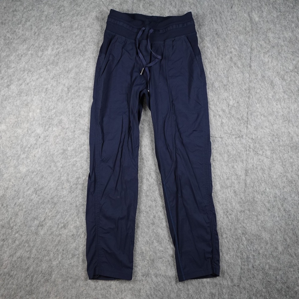 Lululemon Pant Womens 2 Navy Blue Dance Studio Crop 25" Mid Rise Straight Leg